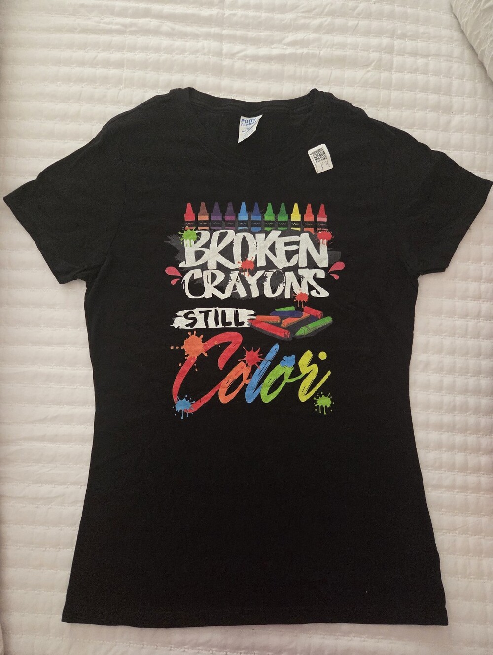 Broken Crayons Still Color Women's Graphic Tee - Black